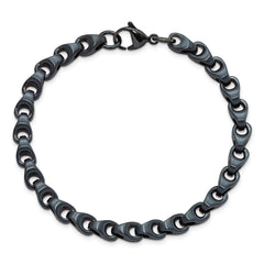 Chisel Stainless Steel Brushed Dark Grey/Blue IP-plated 5.75mm 8.5 inch Bracelet