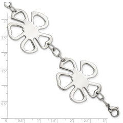 Stainless Steel Polished Flowers Bracelet