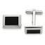 Chisel Stainless Steel Polished Black IP-plated Rectangle Cufflinks