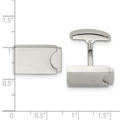 Polished Stainless Steel Engravable Cufflinks Sophisticated, Durable, Personalized Style