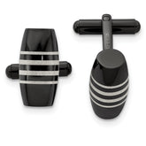 Chisel Stainless Steel Polished Black IP-plated Cufflinks