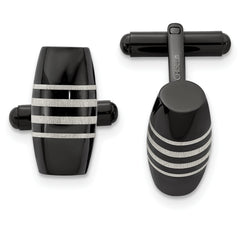 Chisel Stainless Steel Polished Black IP-plated Cufflinks