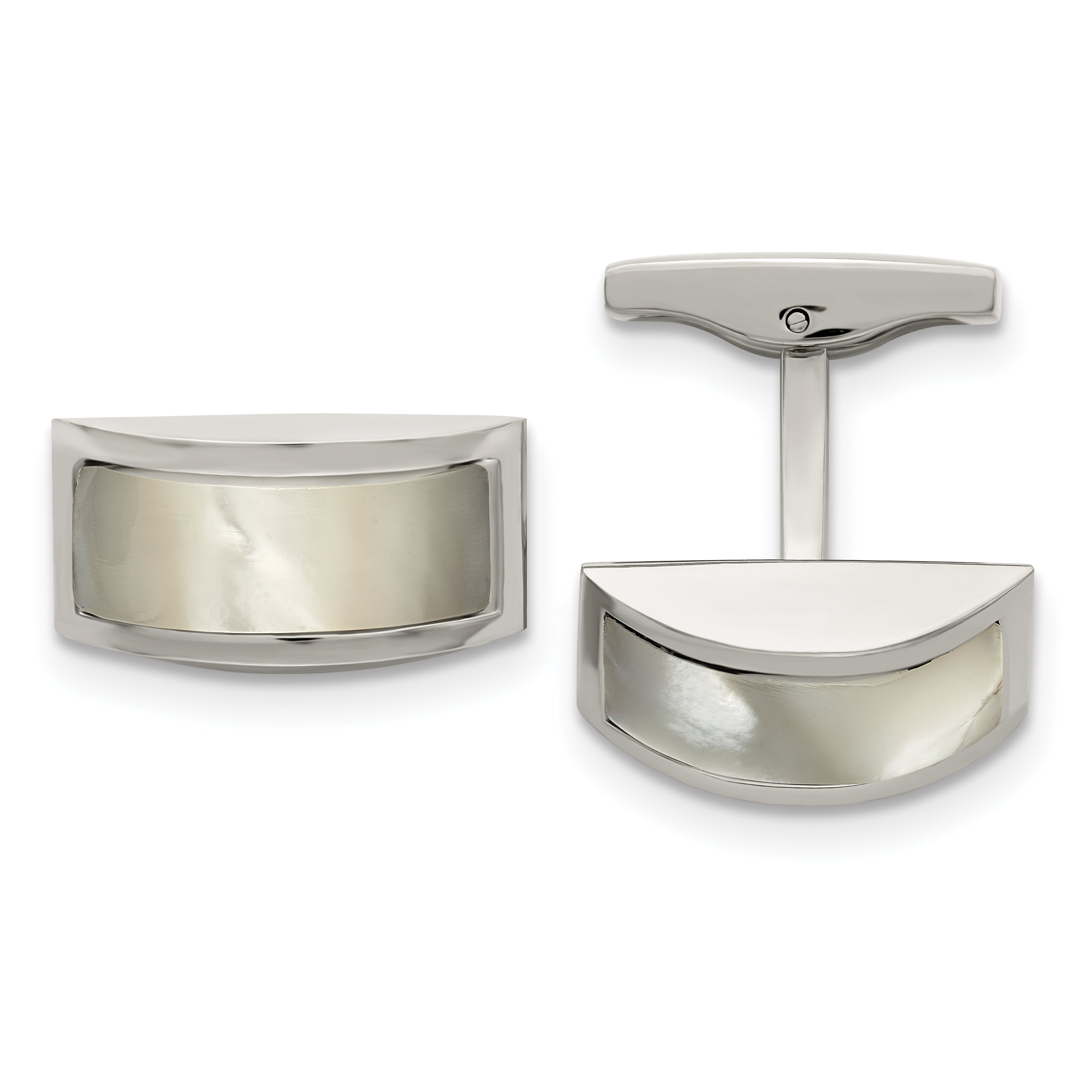 Chisel Stainless Steel Polished Cat's Eye Cufflinks