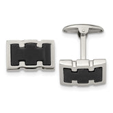 Stainless Steel Brushed and Polished Black IP-plated Cufflinks