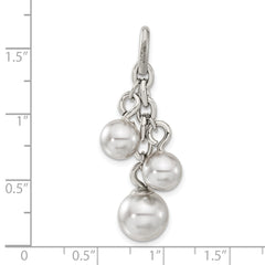 Stainless Steel Grey Simulated Pearl Interchangeable Charm Pendant