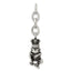 Royal Frog Charm in Stainless Steel with Cubic Zirconia, 51mm Antiqued - Sophia Jewelers