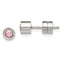 Chisel Stainless Steel Polished Pink CZ October Birthstone Post Stud Earrings