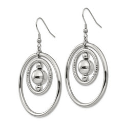 Sophia Jewelers Stainless Steel Geometric Circle Dangle Earrings Polished Finish