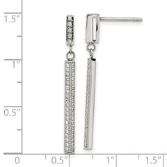 Sophia Jewelers Stainless Steel CZ Dangle Earrings Elegant Polished Finish