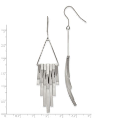 Sophia Jewelers Stainless Steel Dangle Earrings with Polished Triangle Design