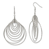 Stainless Steel Polished Twisted Graduated Circles Dangle Earrings