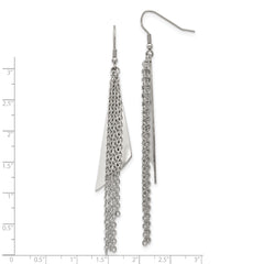 Sophia Jewelers Polished Stainless Steel Multi-Chain Dangle Earrings