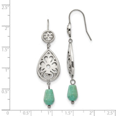 Sophia Jewelers Stainless Steel Turquoise Dangle Earrings Elegant Gift Ready