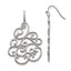 Chisel Stainless Steel Polished Filigree CZ Dangle Shepherd Hook Earrings