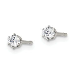 Chisel Stainless Steel Polished 3mm Round CZ Stud Post Earrings