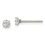 Chisel Stainless Steel Polished 3mm Square CZ Stud Post Earrings