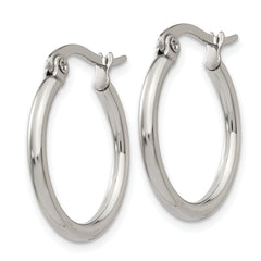 Sophia Jewelers Polished Stainless Steel Hoop Earrings Gift Ready