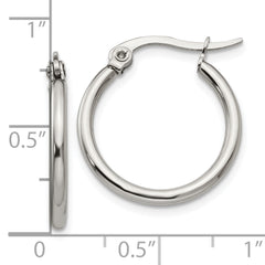 Sophia Jewelers Polished Stainless Steel Hoop Earrings Gift Ready