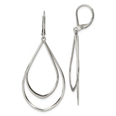 Chisel Stainless Steel Polished Double Teardrop Dangle Leverback Earrings