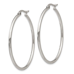Sophia Jewelers Polished Stainless Steel Hoop Earrings Gift Ready