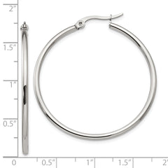 Sophia Jewelers Polished Stainless Steel Hoop Earrings Gift Ready