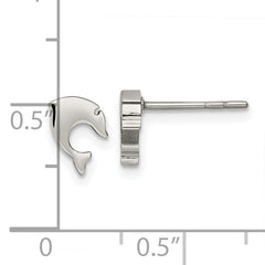 Chisel Stainless Steel Polished Dolphin Post Earrings