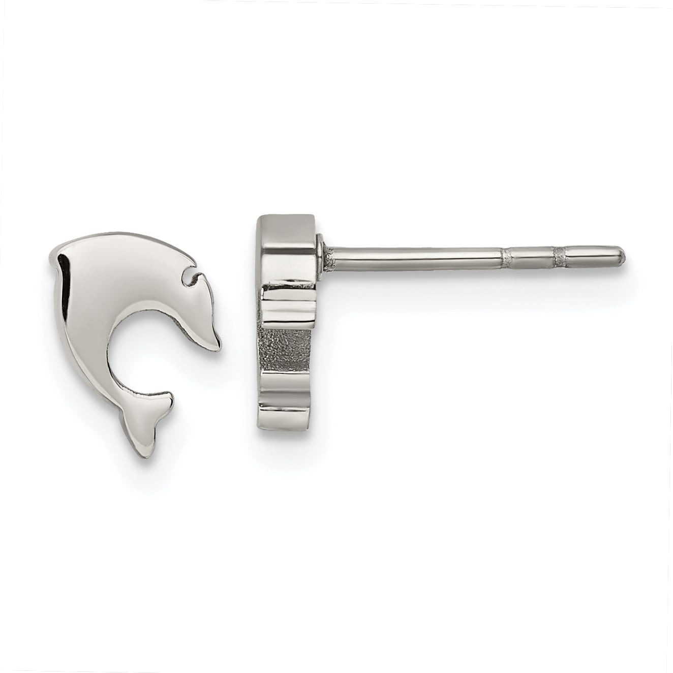 Chisel Stainless Steel Polished Dolphin Post Earrings
