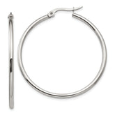 Chisel Stainless Steel Polished 40.5mm Diameter 2mm Hoop Earrings