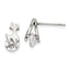Chisel Stainless Steel Polished Cat with CZ Post Earrings