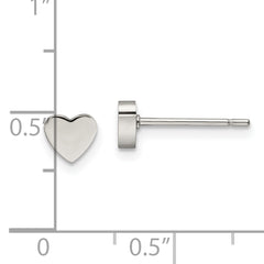 Chisel Stainless Steel Polished Heart Post Earrings
