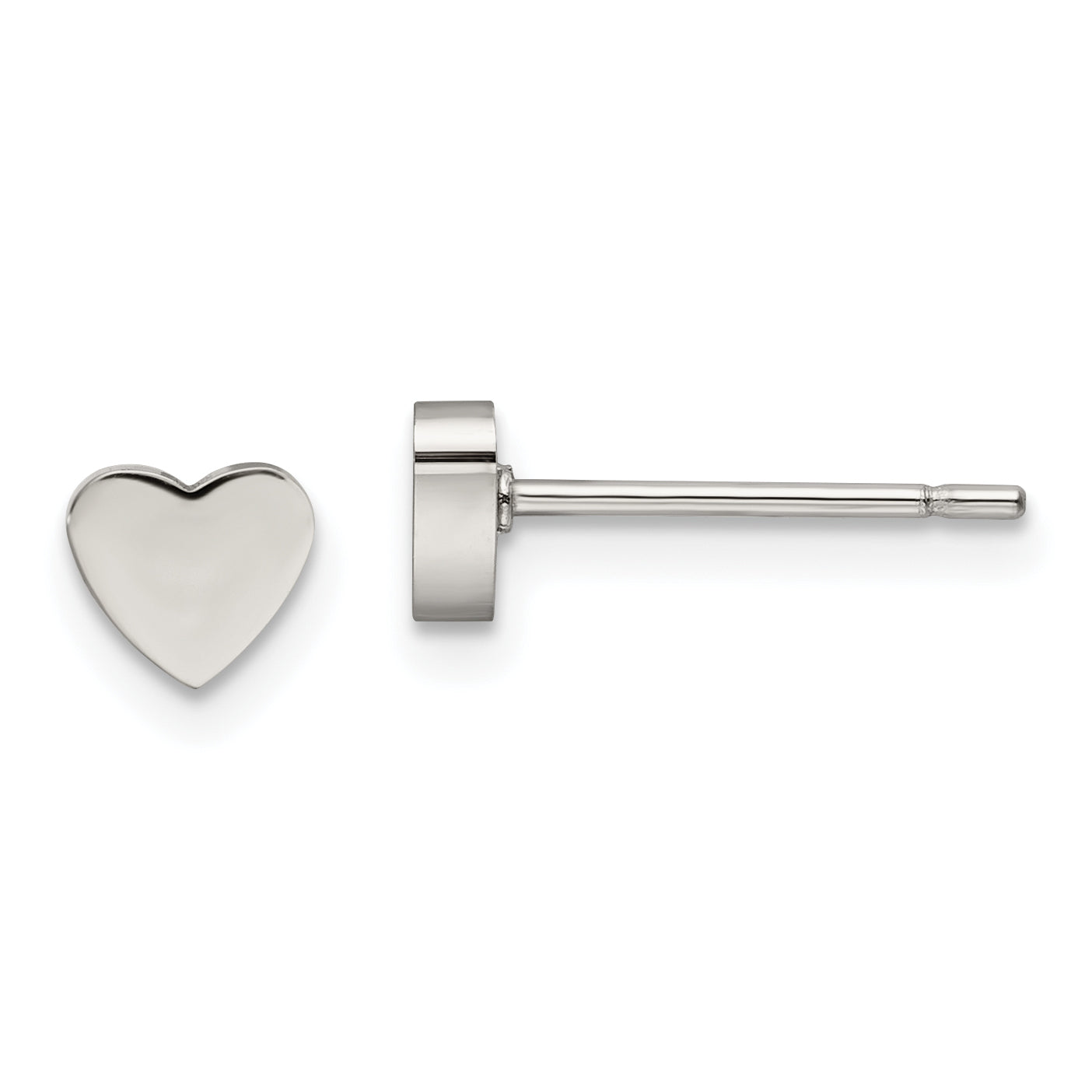 Chisel Stainless Steel Polished Heart Post Earrings