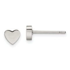 Chisel Stainless Steel Polished Heart Post Earrings