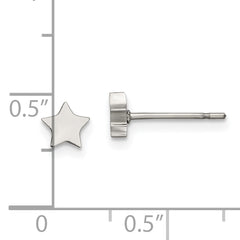 Chisel Stainless Steel Polished Star Post Earrings