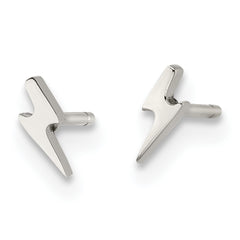 Chisel Stainless Steel Polished Lightning Bolt Post Earrings