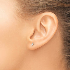 Chisel Stainless Steel Polished Lightning Bolt Post Earrings