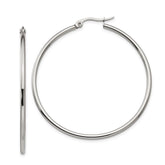 Chisel Stainless Steel Polished 48mm Diameter 2mm Hoop Earrings