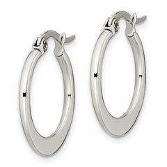 Sophia Jewelers Polished Stainless Steel Hoop Earrings with Gift Pouch