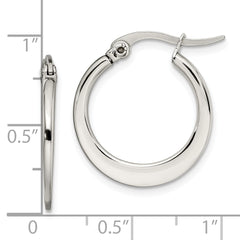 Sophia Jewelers Polished Stainless Steel Hoop Earrings with Gift Pouch