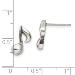 Chisel Stainless Steel Polished Music Note Post Earrings