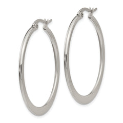 Sophia Jewelers Polished Stainless Steel Hoop Earrings Gift Ready