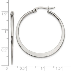 Sophia Jewelers Polished Stainless Steel Hoop Earrings Gift Ready