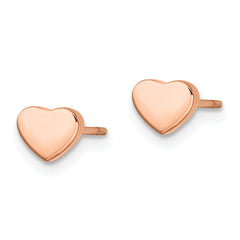 Chisel Stainless Steel Polished Rose IP-plated Heart Post Earrings