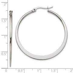Sophia Jewelers Stainless Steel 40mm Polished Hoop Earrings Gift Ready