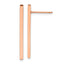 Chisel Stainless Steel Polished Rose IP-plated Bar Post Earrings