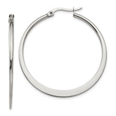 Chisel Stainless Steel Polished 40mm Diameter Hoop Earrings