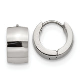 Chisel Stainless Steel Polished 7mm Hinged Hoop Earrings