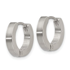 Chisel Stainless Steel Brushed and Polished 3mm Hinged Hoop Earrings