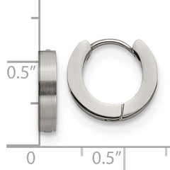 Chisel Stainless Steel Brushed and Polished 3mm Hinged Hoop Earrings