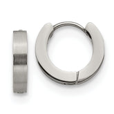 Chisel Stainless Steel Brushed and Polished 3mm Hinged Hoop Earrings