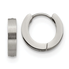 Chisel Stainless Steel Brushed and Polished 3mm Hinged Hoop Earrings